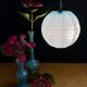 Suspension globe vintage en opaline bleue