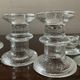 Series 6 vintage candlesticks pressed molded glass paste