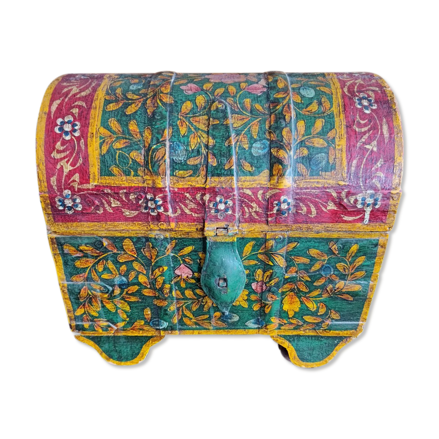 Indian wooden chest with wheels