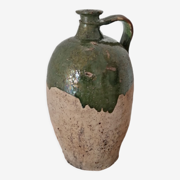 Old 19th century glazed oil jug