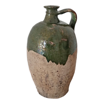 Old 19th century glazed oil jug