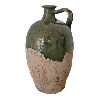 Old glazed oil jug XIX th