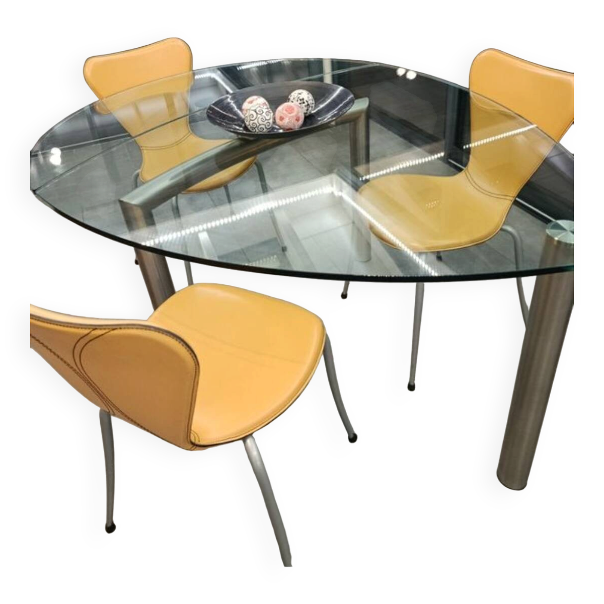 Extendable glass table for 6/8 people Policheto Hoccia