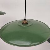 Enameled sheet metal pendant lights