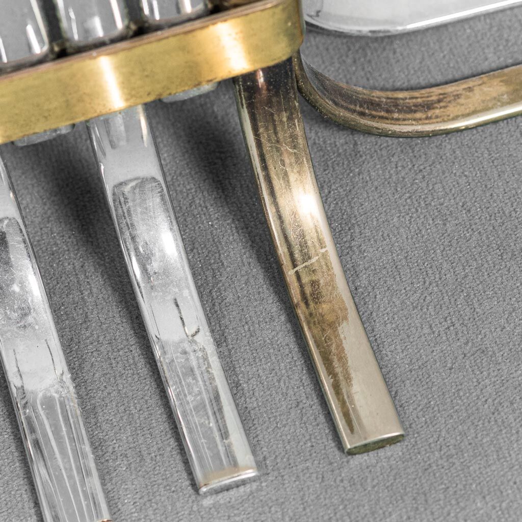 Dining table steel brass 70