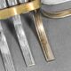 Dining table steel brass 70