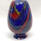 Postmodern multicolored Murano glass vase by Ottavio Missoni. Italy 1980s