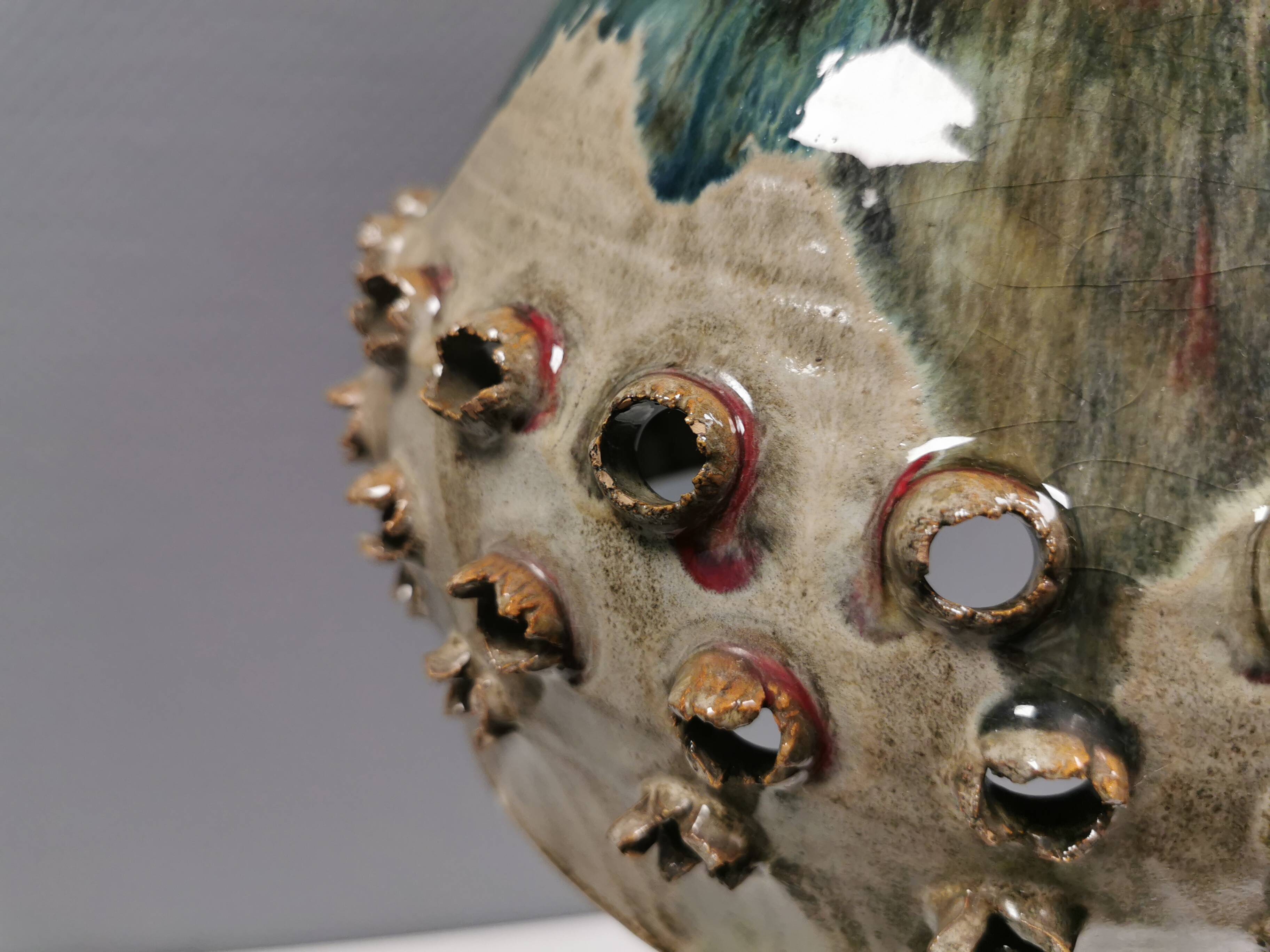 Large ceramic hanging lamp.