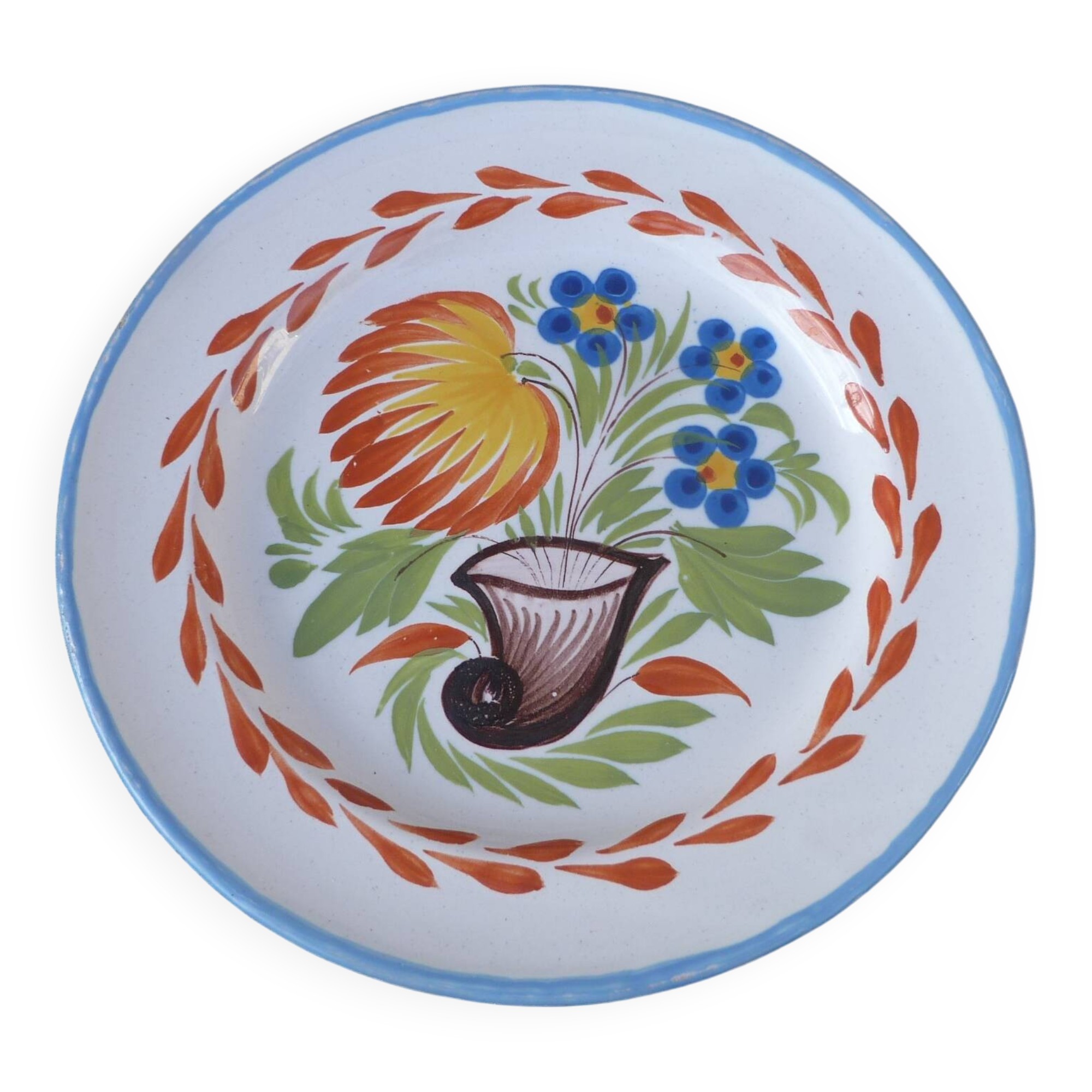 Assiette ancienne faience de Luneville  fleurs