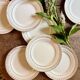 Lot de 12 assiettes à dessert vintage blanches et dorées Céranord