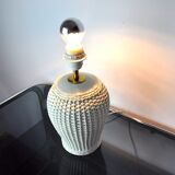 White ceramic "bamboo" lamp, Hollywood Regency, Italy, 1970