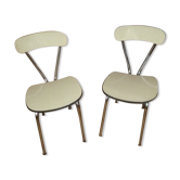 Yellow formica chairs pair
