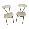 Paire de chaises en formica jaune