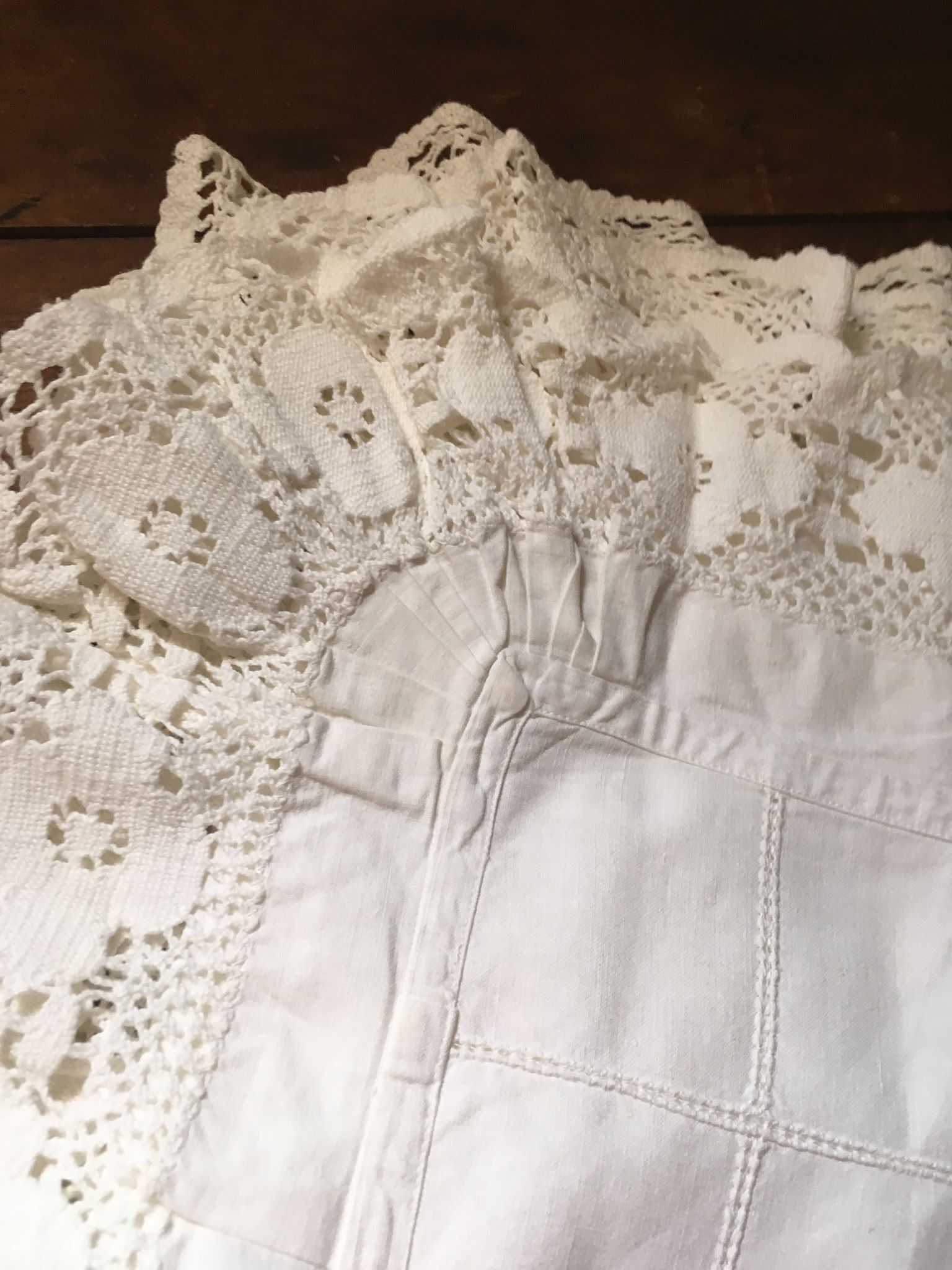 Taie d'oreiller coton et dentelle