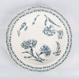 2 large round dishes of service, vegetable. Lunéville K & G model Œillets. French Antique