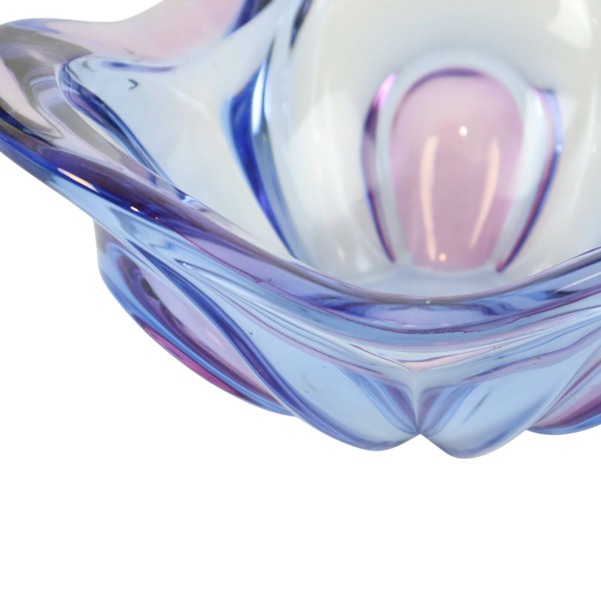 Vintage Murano Bowl Fruit Bowl Blue Purple Glass Sixties