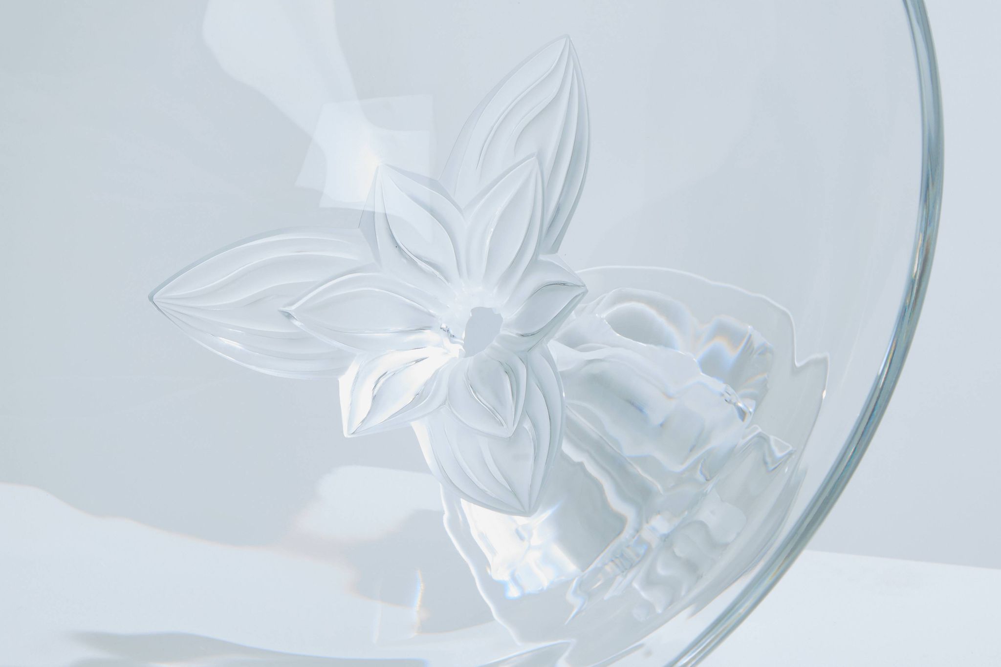 Large Lalique Plumeria crystal bowl circa 1980