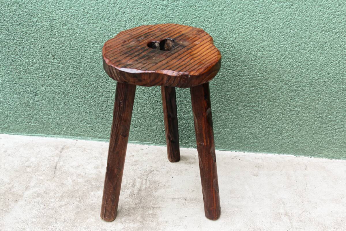 Wooden tripod stool