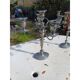 Pair of silver-plated metal candlesticks