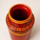 Red vase with engraved decoration, Aldo Londi for Bitossi, Italy, 1960s–1970s.