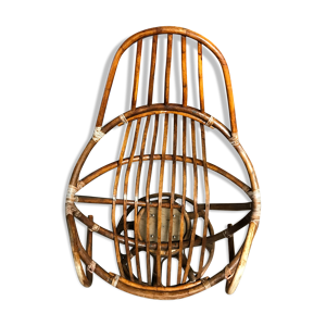 Fauteuil rotin pivotant