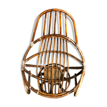 Swivel rattan armchair