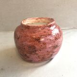 Old ceramic ball vase enamelled rose points vintage black points
