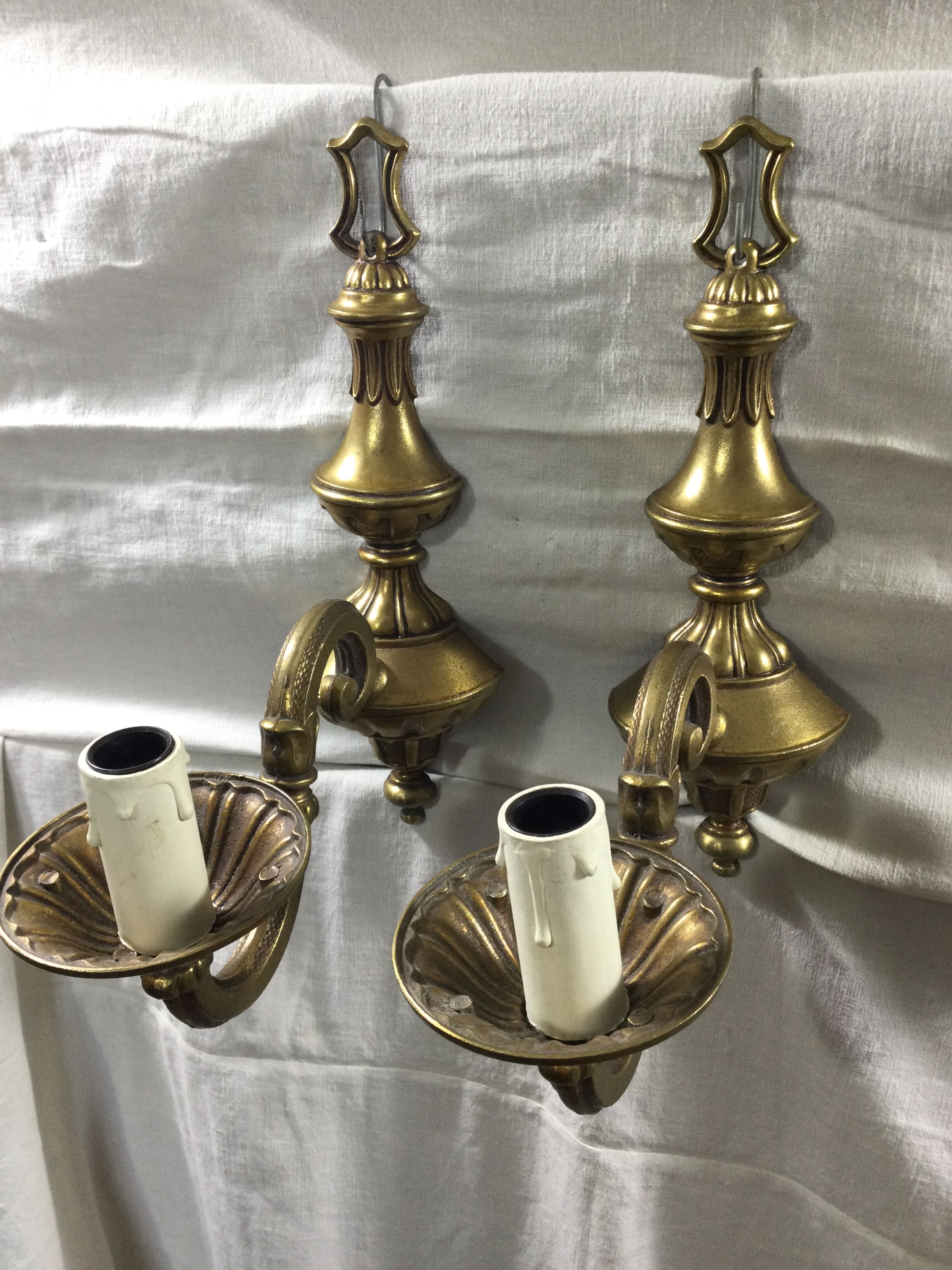 Pair of bronze applique 1 light