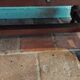 Antique wooden side table with 2 vintage drawers