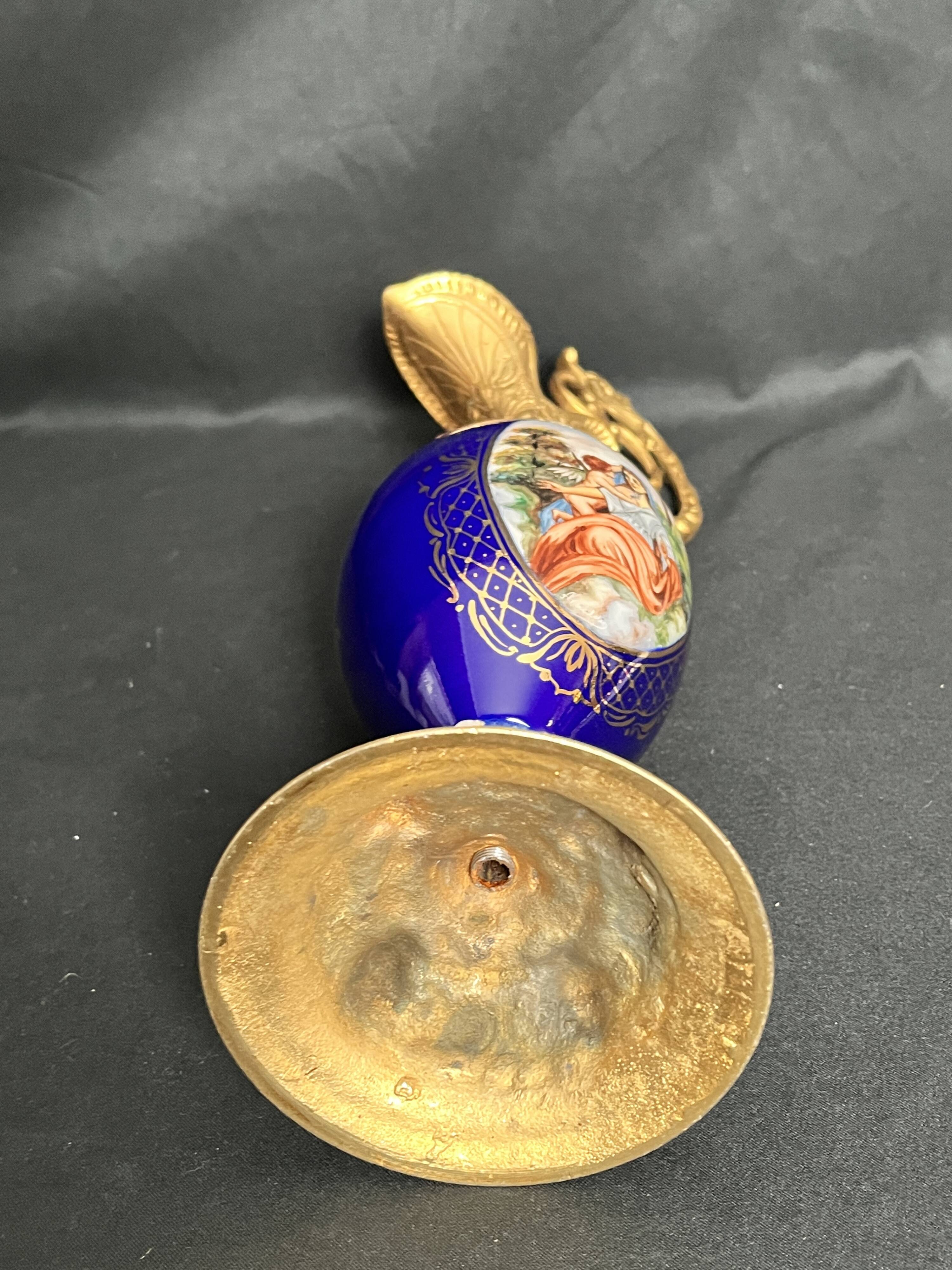 Royal blue porcelain ewer signed early 20th century