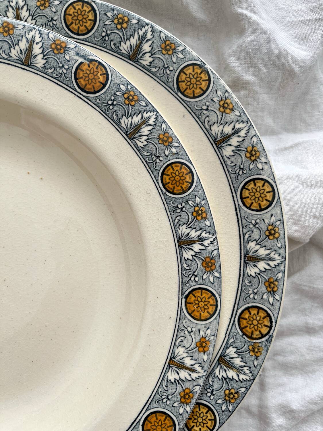 2 “Lamartine” ironstone soup plates from Salins