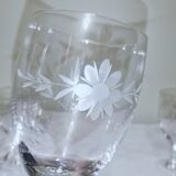 5 verres à vin 12cl en cristal