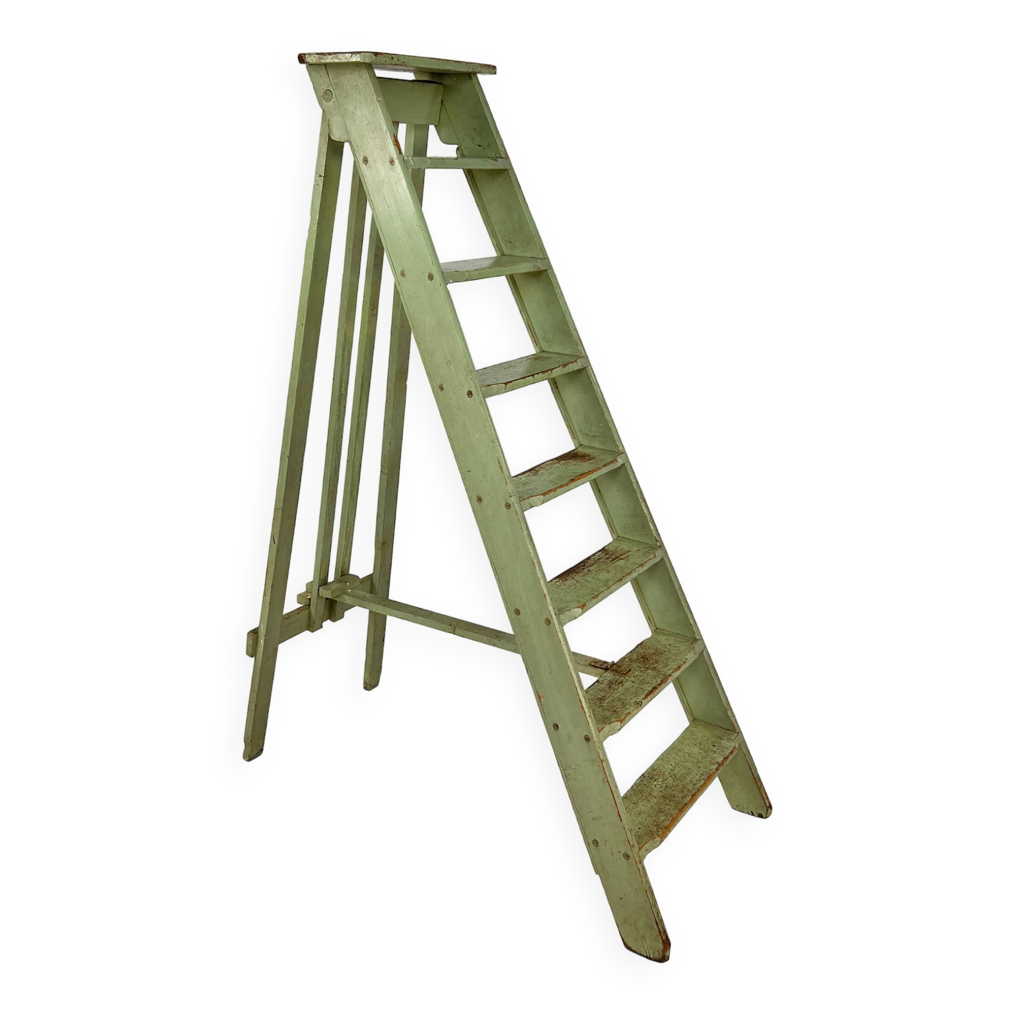 Original vintage brocante ladder, france, 1960s