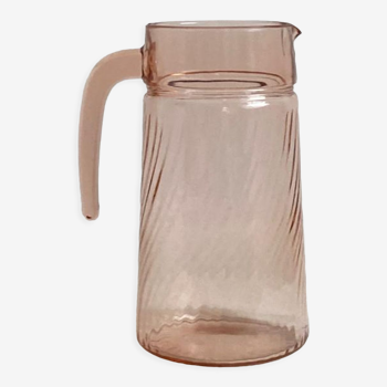 Vintage glass pink pitcher
