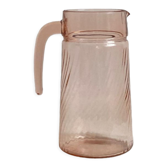 Vintage glass pink pitcher