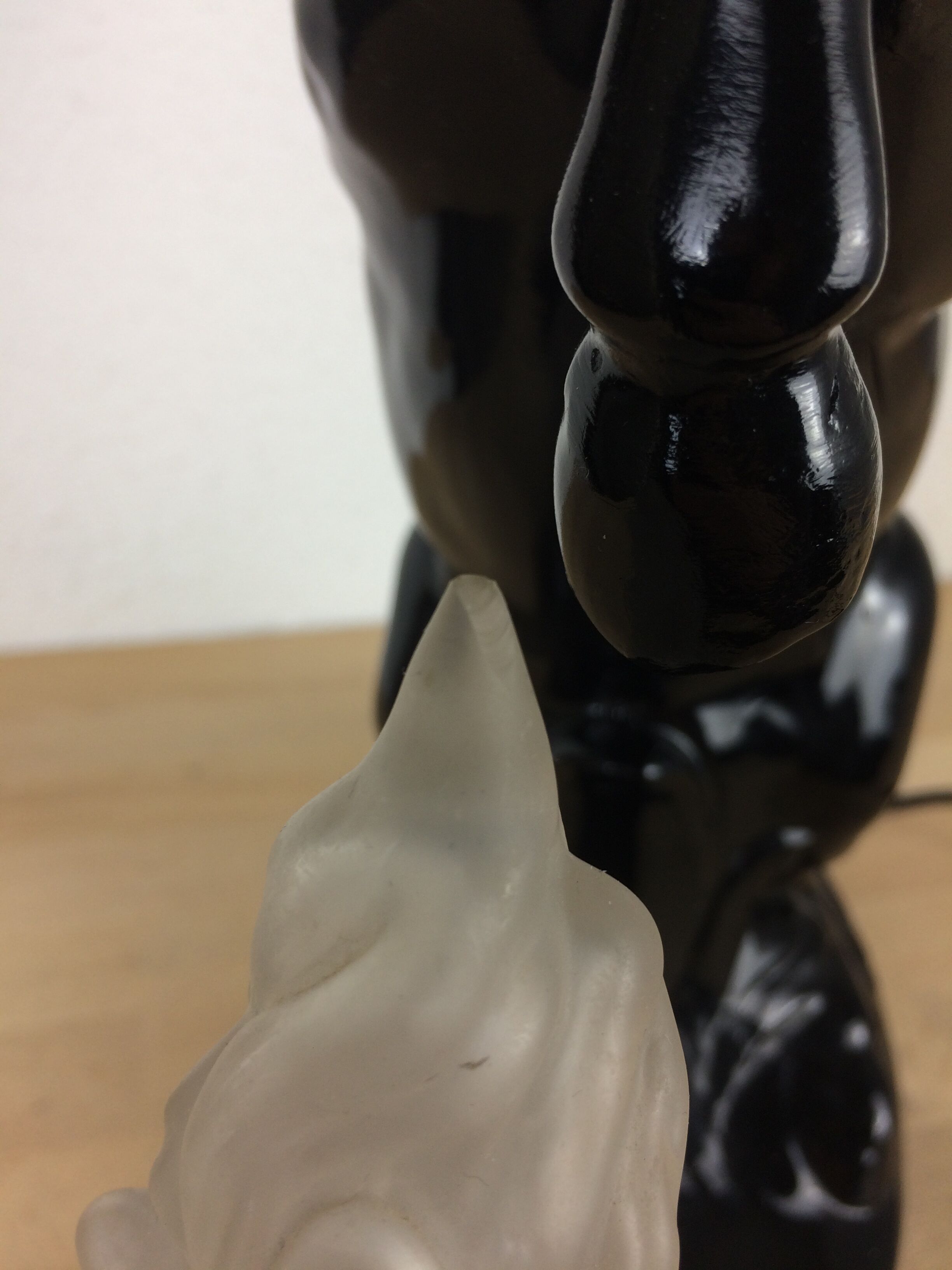 Prancing horse lamp and flame