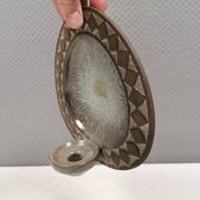 Wall-mounted candlestick in grayish colors, Danish and from the 1970s-80s.