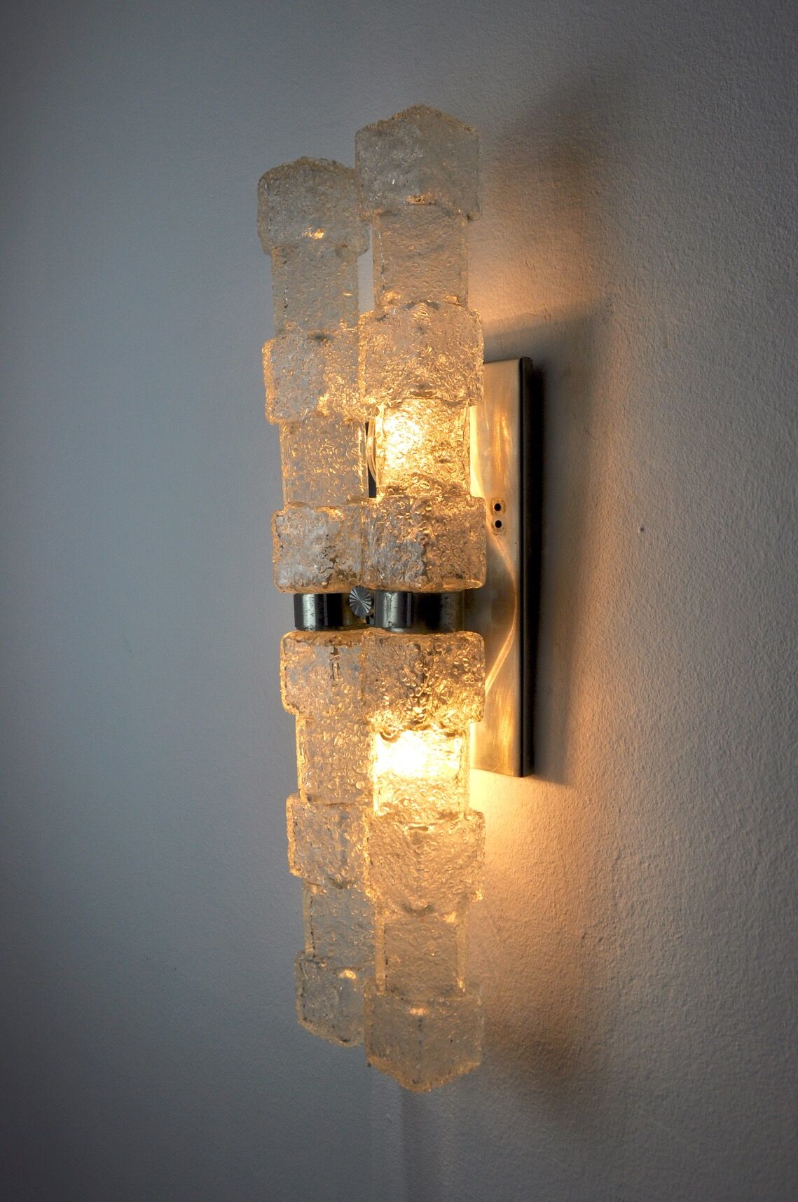 Applique Murano, glaçons givrés, Italie, 1970