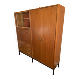 Vintage Scandinavian Teak Bookcase Secretary Cabinet