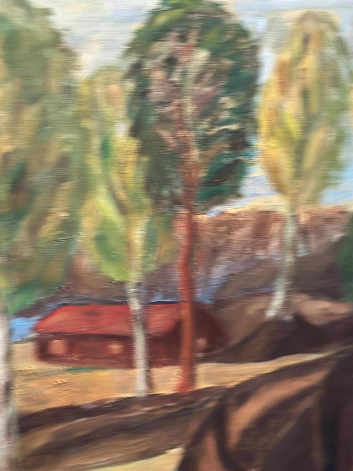 Huile sur toile suédoise « Vue de Marstrand » des années 70 par Alvar Andersson