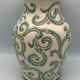 Vintage vase in glazed ceramic with carved decoration of arabesque 22.5 cm