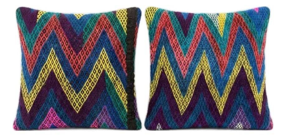 Set of 2 vintage kilim cushion covers 48x51 cm