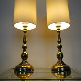 Pair of vintage Scandinavian brass lamps 1960