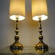 Pair of vintage Scandinavian brass lamps 1960