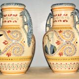 Pair of vases signed Henriot Quimper