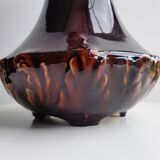 Pair of Orchies enamelled ceramic vases