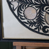 Decorative frame with roosters – vintage Polish découpage