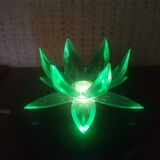 Lampe de nuit en forme de fleur de nénuphar vert, Europe de l'Est