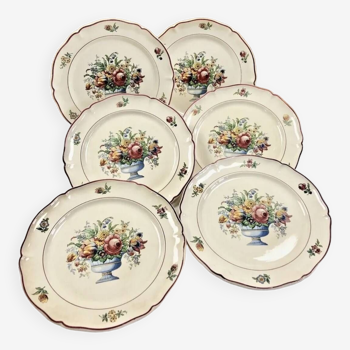 6 anciennes assiettes à dessert modèle Floralia Villeroy & Boch