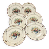 6 anciennes assiettes à dessert modèle Floralia Villeroy & Boch